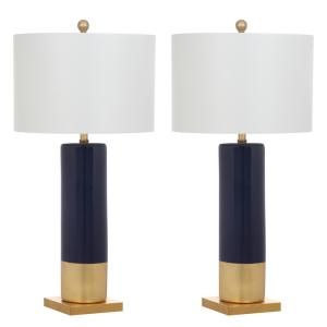 Gold Lamps, Navy Bedrooms, Blue Living Room Decor, Gold Bedroom, Gold Table Lamp, Lamp Set, Gold Table, Blue Living Room, Table Lamp Sets