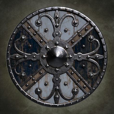 Midevil Shields, Viking Sheild Designs, Nordic Shield, Shield Aesthetic, Fantasy Shield, Vikings Shield, Viking Shield Design, Shields Design, Escudo Viking