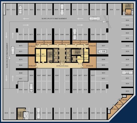 Parking Building Plan, Parking Plan, Auditorium Architecture, Parking Lot Architecture, Site Plan Design, Parking Building, Office Floor Plan, Architecture Blueprints, Parking Solutions