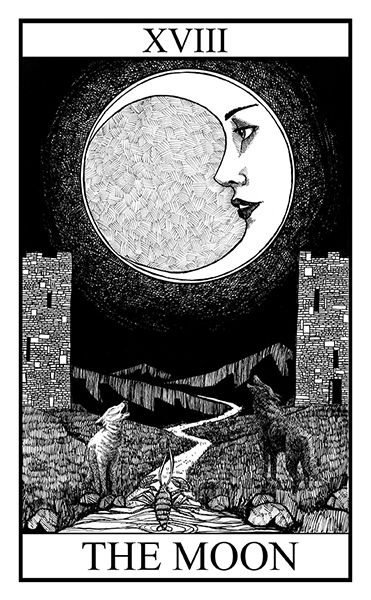 Imgur: The most awesome images on the Internet Tarot Tattoo, The Moon Tarot Card, The Moon Tarot, Moon Moon, 카드 디자인, Tarot Cards Art, Art Carte, Tarot Art, Major Arcana