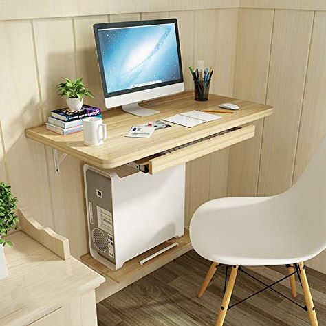 Computer Desk Small Space, Small Wall Desk, Small Computer Table, Wall Mounted Computer Desk, Wall Computer, Computer Table Design, Simple Computer Desk, Compact Computer Desk, Desktop Computer Desk