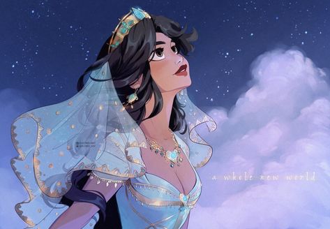 Rei Art, Jasmine Fanart, Disney Princess Enchanted Tales, Aladdin Art, Disney Jasmine, Aladdin And Jasmine, Disney Live Action, Princesa Disney, Whole New World