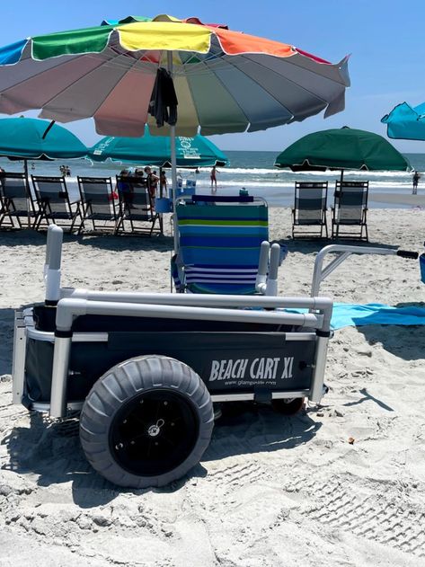 Diy Beach Cart, Beach Wagon Diy, Beach Cart Diy, Beach Fishing Cart, Beach Trailer, Copper Beach, Beach Wagon Cart, Fishing Cart, Pontoon Boat Accessories