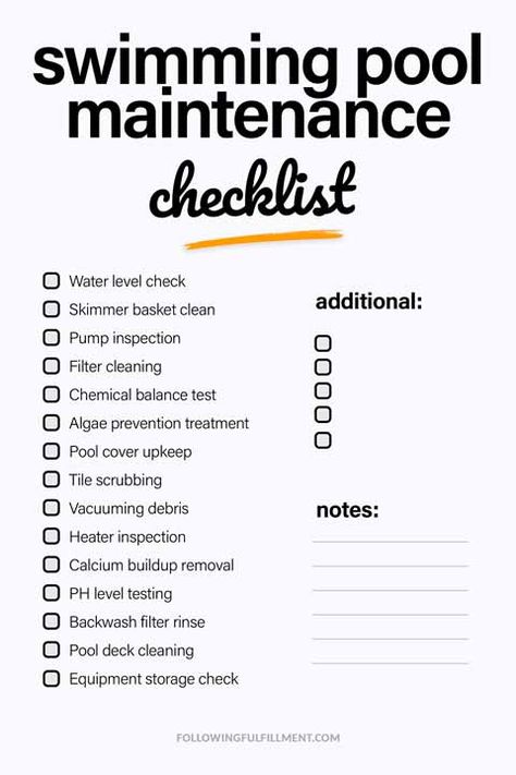 50 Wellbeing and health free checklists Pool Checklist, Triathlon Checklist, Cleaning Service Checklist, Pool Maintenance Checklist, Health Checklist, Deck Cleaning, Swimming Pool Maintenance, Safety Checklist, Inspection Checklist