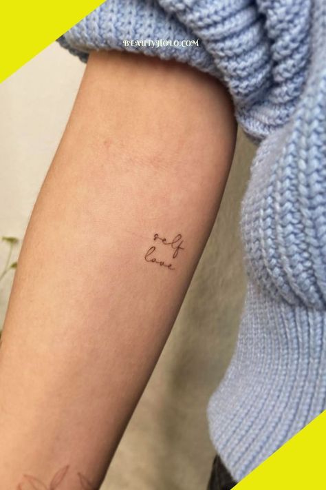 99 Creative Self Love Tattoos for Women: Celebrating Body Positivity and Empowerment Love Tattoos For Women, Empowerment Tattoo, Positivity Tattoo, Self Love Tattoos, Small Neck Tattoos, Vintage Style Tattoos, Women Celebrating, Love Yourself Tattoo, Small Girly Tattoos