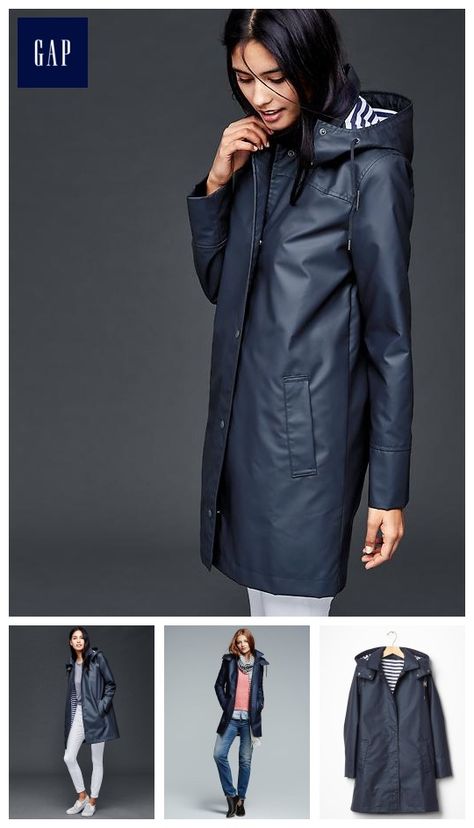 Essential raincoat Blue Rain Coat Outfit, Rain Coat Outfit, Pretty Rain, Navy Raincoat, Pretty Objects, Rain Outfit, Raincoat Outfit, Outfits Con Jeans, Blue Raincoat