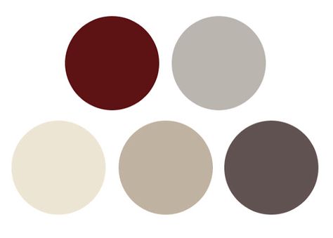 Burgundy and cream Red Interior Design, Burgundy Colour Palette, Living Room Color Combination, Burgundy Living Room, Red Paint Colors, Room Color Combination, Grey Color Palette, Room Color Schemes, Shades Of Gray