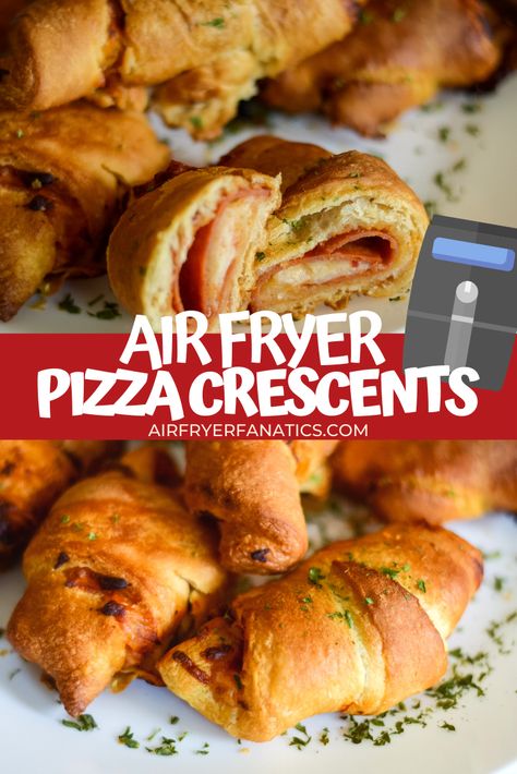 Make these EASY Air Fryer Pizza Crescent Rolls in minutes in your air fryer or Ninja Foodi, perfect for lunch or a quick snack! Crescent Roll Pizza Rolls Air Fryer, Air Fryer Pepperoni Pizza Crescent Rolls, Air Fryer Pizza Crescent Rolls, Cresent Roll Recipes Air Fryer, Crescent Roll Air Fryer, Crescent Rolls In Air Fryer, Air Fryer Pizza Roll Ups, Air Fryer Crescent Rolls, Pizza Crescent Roll Recipes