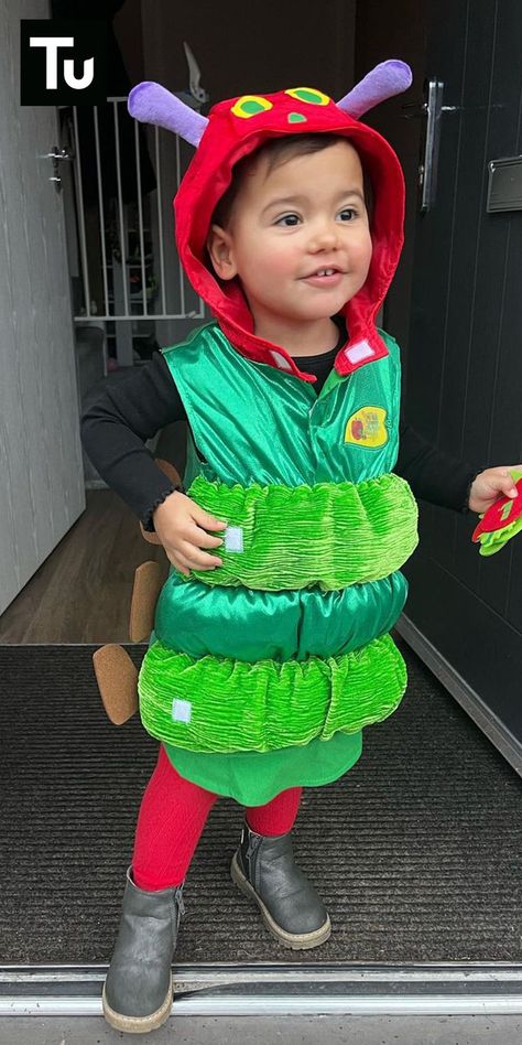 A customer image of a young boy wearing a The Hungry Caterpillar costume for World Book Day 2024. World Book Day Costumes, Book Day Costumes, Tu Clothing, Woody Toy Story, The Very Hungry Caterpillar, Fancy Dress For Kids, Very Hungry Caterpillar, Hungry Caterpillar, Iconic Characters