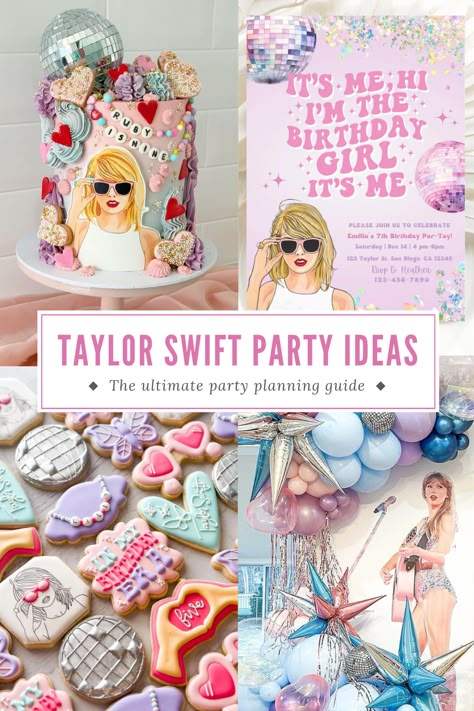 Taylor Swift Party Ideas (The Ultimate Planning Guide) - Pretty My Party Taylor Swift B Day Ideas, Birthday Party Ideas 8 Girl, 9 Year Birthday, Taylor Swift Scavenger Hunt Ideas, Eighth Birthday Party Girl, Taylor Swift Eras Bday Party, 6 Girl Birthday Party Ideas, Double Digits Birthday Party, 8 Birthday Party Ideas