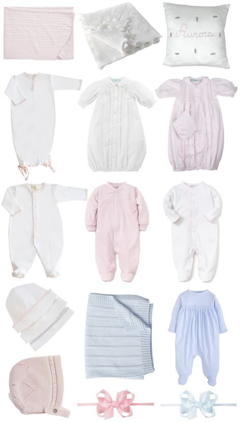 Layette Favorites White Nursing-friendly Sleepwear, Newborn Knotted Gown, Top Baby Registry Items 2022, Cashmere Baby Blanket, Baby Layette Set, Newborn Layette, Baby Shawl, Cashmere Hat, Baby Layette