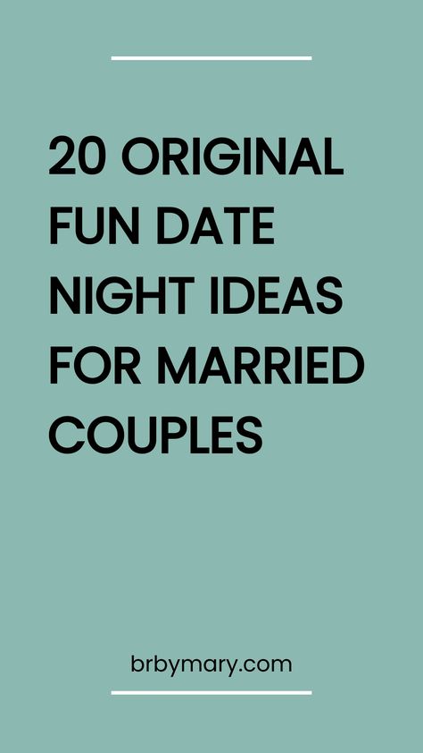 Here are 20 Original Fun Date Night Ideas for Married Couples. Aaaah the never-ending question of what could we do as a date?? I’ve got you! Keeping the fun alive in marriage doesn’t mean you need to spend a lot of money or go out every Date Ideas For Newlyweds, Date Night For Married Couples, Unique Date Ideas For Married Couples, Married Date Night Ideas, 52 Date Night Ideas, Cheap Date Ideas For Married Couples, Cheap Date Ideas At Home, Date Ideas For Married Couples, Ideas For Married Couples