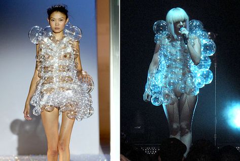 Click this image to show the full-size version. Bubble Outfit, Lady Gaga Fashion, Hussein Chalayan, Fashion D, Bubble Dress, Bubble Skirt, Hollywood Fashion, Music Fashion, Paul Gaultier