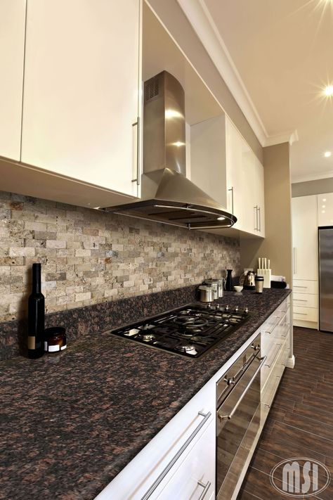 Tan Brown Granite, Dark Granite Countertops, Granite Tile Countertops, Brown Granite Countertops, Dark Countertops, Black Granite Countertops, Brown Granite, Kitchen Countertop Materials, Tile Countertops