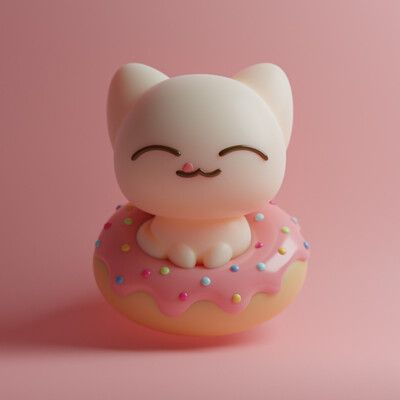 Puffy Puffpuff, Cupcake Cat, 3d Karakter, Art Toys Design, Vinyl Art Toys, 강아지 그림, Chocolate Sprinkles, Toy Art, Cute Polymer Clay