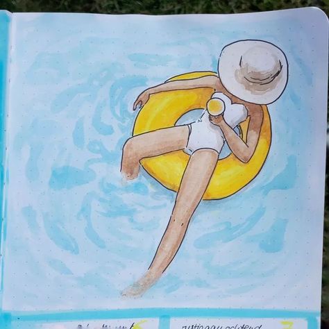 Summer Drawings Aesthetic, Drawing Ideas Summer, Summer Drawing Ideas, Summer Bujo, August Drawing, Drawing Summer, August Themes, Summer Drawings, Procreate Drawing