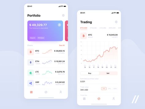 Cryptocurrency App by Purrweb UX team on Dribbble Chart Ui, Apps Design, Mobile Template, Crypto Bitcoin, Mobile Ui Design, App Template, Bitcoin Wallet, Ui Inspiration, Evernote