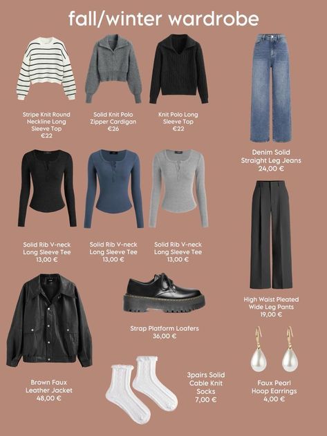 Cider Winter Outfits, Kawaii Capsule Wardrobe, Outfit Ideas Layout Winter, Cider Clothing Outfits, Cider Outfit Ideas, Capsule Wardrobe 2024 Fall/winter, Cider Fashion, Cider Outfits, Cider Clothing