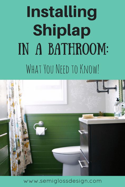 Want to install shiplap in a bathroom but you're worried about mold and moisture issues? I was too! Read how I installed shiplap to prevent any future problems. #semiglossdesign #shiplap #shiplaplove #homeimprovement Shiplap In Bathroom, Mdf Shiplap, Easy Home Improvement Projects, Installing Shiplap, Bathroom Improvements, Shiplap Bathroom, Mold In Bathroom, Walk In Shower Designs, Remodel Bathroom