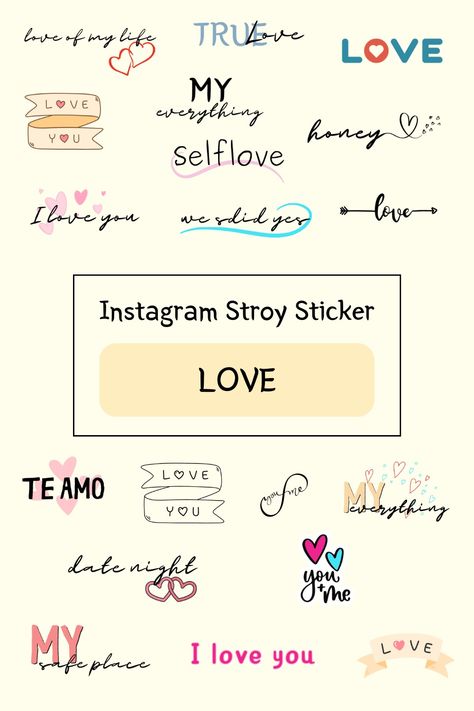 Included are 140 hand-drawn digital stickers for your Instagram Story for Android and IOS in the English version. There are a total of 140 Valentinsday endless love stickers, 70 of which are white and 70 of which are black.

The set includes:
★ Elements
★ Brushes
★ Lettering
★ Wallpaper

Characteristics:
★ high quality
★ easy to use
★ Sizes scalable
★ versatile

Fonts are available in black and white. You can use it in photo or video for your Instagram story. Relationship Stickers, Love Instagram Story, Stickers Couple, Instagram Story Sticker, Instagram Fonts, Instagram Story Stickers, Relationship Story, Story Sticker, Story Stickers