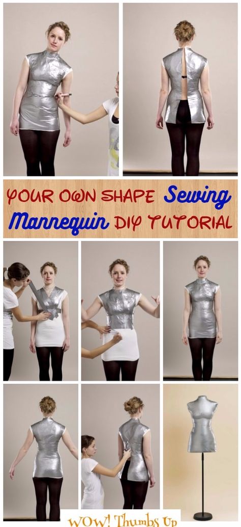 DIY Your Own Shape Sewing Mannequin Tutorial Diy Seamstress Mannequin, Diy Sewing Manikin, Dress Weights Diy, Diy Manican Form, Diy Body Mannequin, How To Make Manequim, How To Make Maniquins, Diy Manniquine, Diy Maniquin How To Make