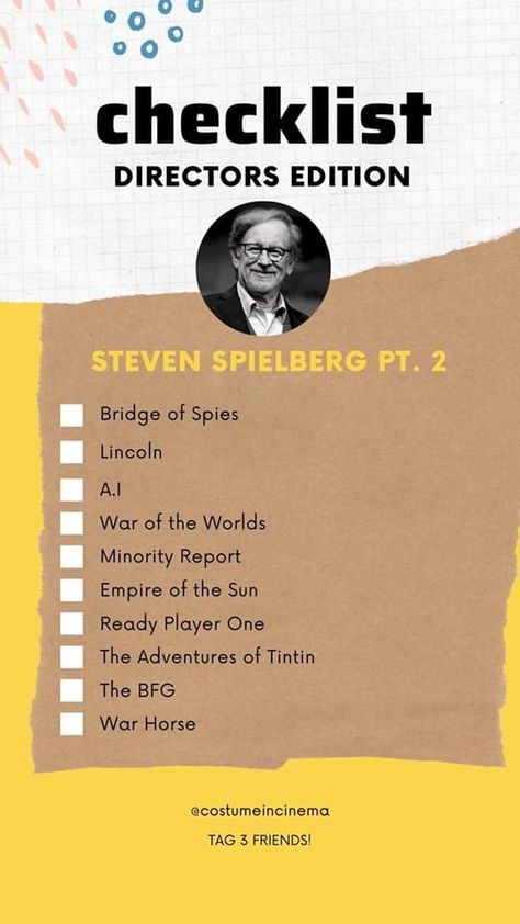 Steven Spielberg Movies (Pt. 2) Spielberg Movies, Steven Spielberg Movies, Top Movies To Watch, Filmmaking Cinematography, New Movies To Watch, Movie Directors, Great Movies To Watch, Movie Director, Girl Movies