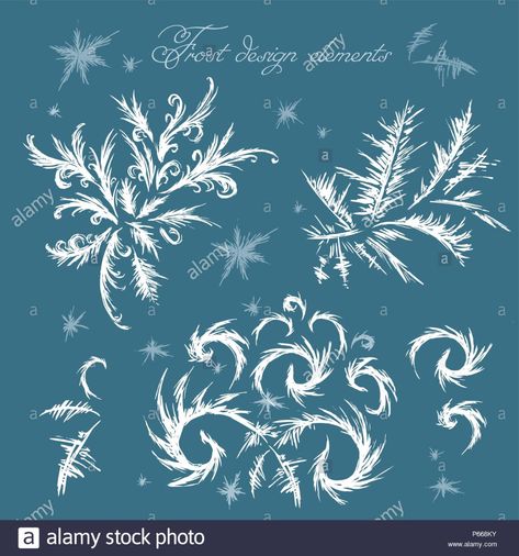 Frost Illustration Art, Icicles Drawing, How To Draw Ice, Winter Pattern Illustration, Winter Illustration Design, Wintercore Aesthetic, Ice Character Design, Frost Painting, Frost Illustration