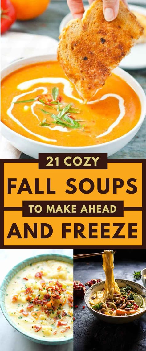 Here Are 21 Healthy Fall Soups To Stock Your Freezer Healthy Fall Soups, Soups To Make, Pasta Per Pizza, Crock Pot Recipes, Fall Soups, Healthy Fall, Fall Dinner, Diet Foods, Make Ahead Meals