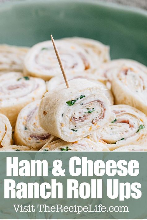 Ranch Roll Ups, Pinwheel Appetizers Cream Cheese, Tortilla Pinwheel Appetizers, Tortilla Pinwheels Recipe, Ham And Cheese Roll Ups, Wraps Recipes Easy, Ham And Cheese Pinwheels, Cream Cheese Roll Up, Pinwheel Appetizers