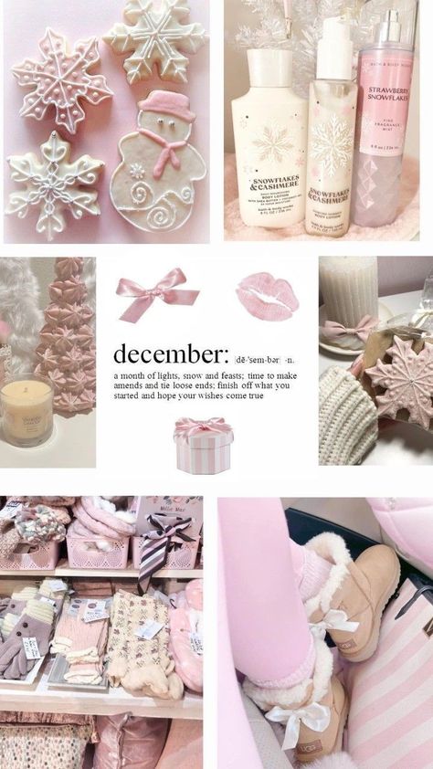 Coquette Christmas Wallpaper Iphone, Coquette Xmas List, Pinkmas Aesthetic Wallpaper, Pink And White Christmas Aesthetic, Pretty Winter Aesthetic, Winter Girly Aesthetic, Cute Christmas Wallpapers Aesthetic Pink, Pink Christmas Astethic, Pink Christmas Phone Theme