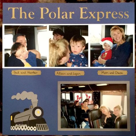 Polar Express Scrapbook Layout, Scrapbooking Retreats, Christmas Scrapbook Layouts, The Polar Express, Train Theme, Scrap Ideas, Paper House, Album Scrapbooking, Polar Express