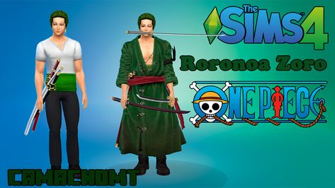 Zoro Sims 4 Cc, Sims 4 Cc One Piece Anime, One Piece Sims 4 Cc, Sims 4 One Piece Cc, One Piece Sims 4, Sims 4 One Piece, Roronoa Zoro One Piece, Sims 4 Outfits, Sabo One Piece