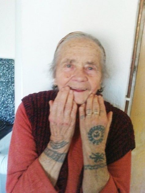 Croatian Tattoo, Grandma Tattoos, Catholic Tattoos, Woman With Tattoos, Traditional Women, Bosnia Herzegovina, Fresh Tattoo, Spiritual Tattoos, Old Person