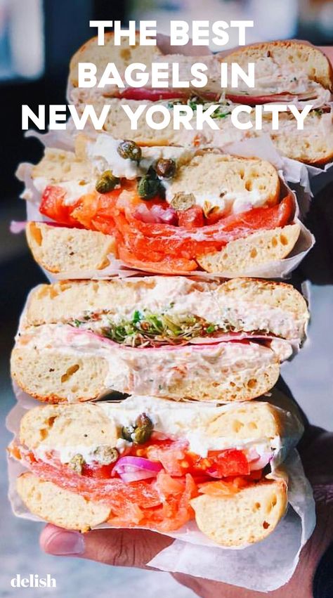 The 15 Best Bagels In New York CityDelish Best Bagels In Nyc, Bagels Nyc, Ny Bagel, Nyc Bucket List, Ny Food, New York Bagel, Best Bagels, New York City Vacation, New York Vacation