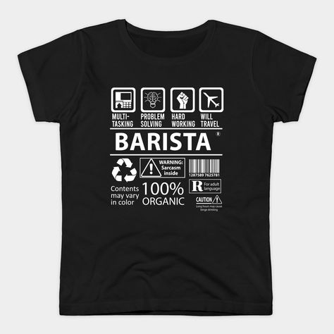 Barista is a perfect gift t shirt for Barista colleagues and friends. A funny Barista shirt for husband, wife, dad or mom on birthday, anniversary or party tee -- Choose from our vast selection of Crewneck and V-Neck T-Shirts to match with your favorite design to make the perfect custom graphic T-Shirt. Pick your favorite: Classic, Relaxed Fit, V-Neck, Tri-Blend, Dolman Extra Soft Tri-Blend, Slouchy V-Neck, Slouchy, Premium, Heavyweight, Curvy, Ringer, and Curvy V-Neck. Customize your color! For Dental Lab Technician, Funny Audio, Barista Shirt, Dental Lab, Job Gifts, Work Travel, Speech And Language, Husband Wife, Birthday Anniversary