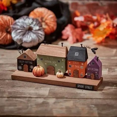 Spooky Street Is Back 🎃🦇 . . . . . . . #spooky #spookyart #spookydecor #spookyseason #spookyszn #Halloween #halloween #halloween2024 #halloweenparty #halloweendecor #Autumn #autumn #autumnvibes #bats #witch #pumpkin #pumpkins #pumpkins #smallbiz #smallbusiness #shopping #ShopNow #shoplocal #shop #shopnow #ShopSmall #shoplocal #shopsmall #shoponline #shoppingonline Wooden House Decoration, Geometric Origami, Wooden Cottage, Wooden Street, Spooky House, Street House, Wooden Houses, Halloween Displays, Halloween Ornaments