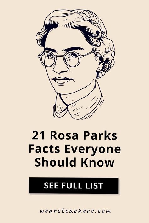 She inspired a nation and should never be forgotten. That's why we've put together this list of Rosa Parks facts everyone should know. Rosa Parks Project, Rosa Parks Facts, Claudette Colvin, Civics Lessons, Bus Boycott, Social Studies Projects, African American History Facts, Black Leaders, Wax Museum