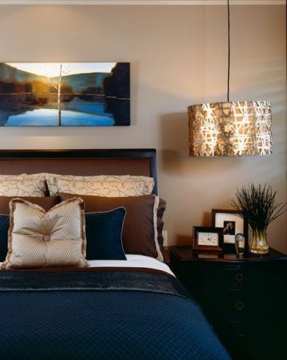 Tan Bedroom Walls, Tan Bedroom, Blue And Gold Bedroom, Brown And Blue Living Room, Kids Bedroom Remodel, Brown Living Room Decor, Gold Bedroom, Brown Bedroom, Bedroom Color Schemes