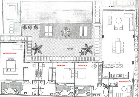 3 floorplan - Chandra Bali Villas Bali Villa Floorplan, Indonesian Architecture, 2 Story House Design, Mansion Plans, Cottage House Designs, Single Storey House Plans, Bali Villas, Modern Bungalow House Design, Plan Floor