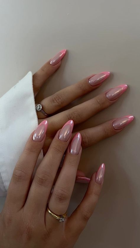 Nails Inspo Spring 2024, Trendy Spring Nails 2024, Nail Inspo Trendy 2024 Spring, Trendy Nails Ideas 2024 Spring, Capping Gel Uñas, Baby Pink Nail Ideas, Capping Uñas, Trendy Chrome Nails, Gel Short Nails