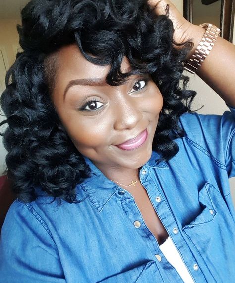 Crochet Curls Hairstyles, Freetress Wand Curl, Black Hairstyles Crochet, Crochet Hair Styles Freetress, Crochet Curls, Short Weave Hairstyles, Curly Crochet Hair Styles, Short Weave, Crochet Braid Styles