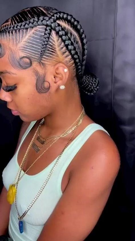 Cornrow Hairstyle, Cornrows Braids For Black Women, Quick Braids, Cornrow Braids, Short Box Braids Hairstyles, Braided Hairstyles For Black Women Cornrows, Big Box Braids Hairstyles, Feed In Braids Hairstyles, African Hair Braiding Styles