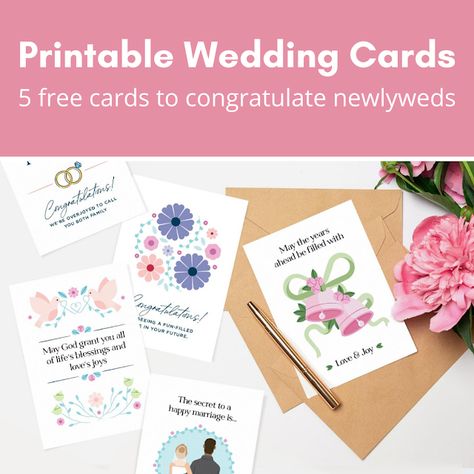 Keeping it Real: Printable Wedding Cards: 5 free cards to congratul... Funny Wedding Messages, Congrats On Your Wedding, Hampers Idea, Free Wedding Cards, Sentimental Wedding, Wedding Messages, Wedding Congratulations Card, Free Printable Cards, Free Wedding Printables