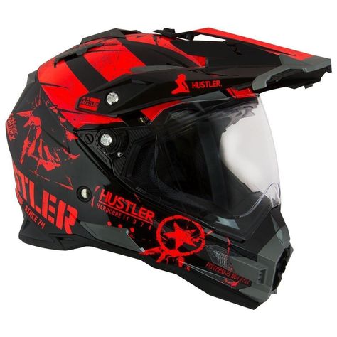 Bike Helmet Design, Dirt Bike Helmets, Motorcycle Riding Gear, Red Helmet, Futuristic Helmet, Motocross Gear, Recumbent Bicycle, Red Motorcycle, Dual Sport Motorcycle