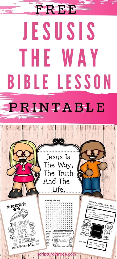 Jesus Is The Way, The Truth And The Life- Bible Lesson For Kids - John 14:1-14. Free printable. #freebiblelesson, #freeprintable, #funbiblelessonforkids #sundayschoolactivites Windmill Craft, Bible Lesson For Kids, Jesus Is The Only Way, Jesus Is The Way, Kids Church Lessons, Bible Study For Kids, Sunday School Activities, Childrens Bible, Bible Study Lessons