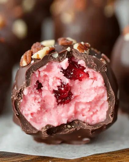 Chocolate Cherry Coconut Truffles - Easy Holiday Treat Butterfinger Truffles Recipe, Cherry Truffles, Maraschino Cherries Recipes, Cranberry Pie Recipes, Xmas Cookies Recipes, Easy Truffles, Coconut Truffles, Easy Holiday Treats, Christmas Shortbread