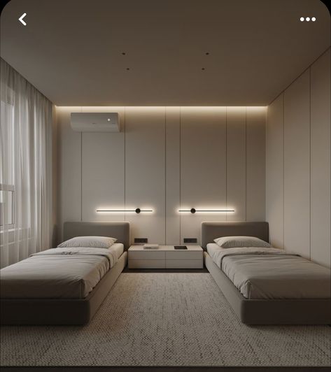 Twin Bedroom Decor, Idea Bilik Tidur, Reka Bentuk Bilik Tidur, Modern Guest Bedroom, Guest Bedroom Makeover, Hiasan Bilik Tidur, Luxury Bedrooms, Modern Luxury Bedroom, Hotel Room Design