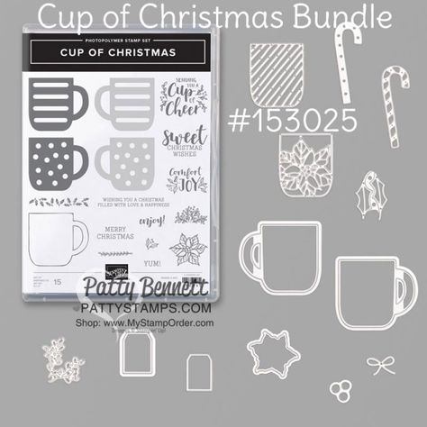 153025 Stampin Up Cup of Christmas bundle featuring Cup of Cheer dies and Cup of Christmas stamp set. Board Christmas Decorations, Decorative Paper Crafts, Christmas Treats Holders, Cup Of Cheer, Stampin Up Stamps, Coffee Cards, Christmas Cup, Stampin Up Christmas, Sweet Christmas