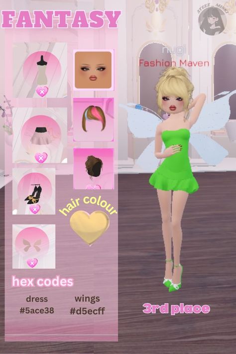 dress to impress: 𝖋𝖆𝖓𝖙𝖆𝖘𝖞 / 𝖉𝖎𝖘𝖓𝖊𝖞 Tinkerbell Dti Outfits, Tinker Bell Dress To Impress Roblox Game, Dti Outfits Character, Cartoon Character Dress To Impress, Disney Characters Dress To Impress, Dress To Impress Creative, Dress To Impress Cartoon Characters, Fantasy Dti Outfit, Tinkerbell Dress To Impress