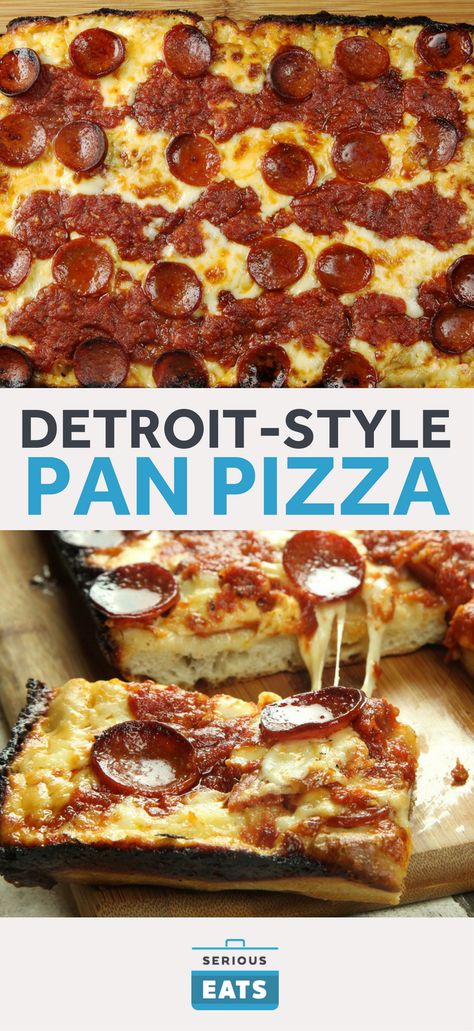 Detroit Style Pizza, Detroit Pizza, Homemade Pizza Dough Recipe, Pizza Margherita, Food Lab, Pizza Recipes Homemade, Deep Dish Pizza, Pizza Pie, Love Pizza